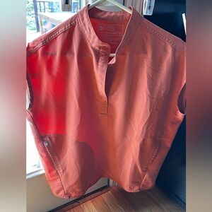 Figs Terracotta Scrub Top X-Small